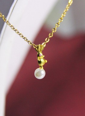 项链钛钢兔子十字链女