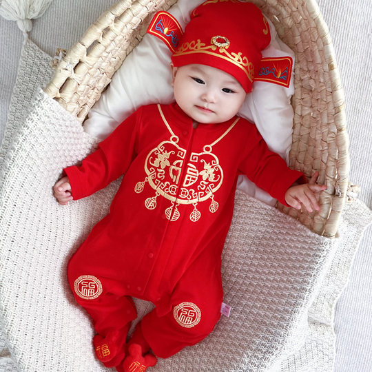 Autumn and winter New Year's dresses for infants and boys aged one year old