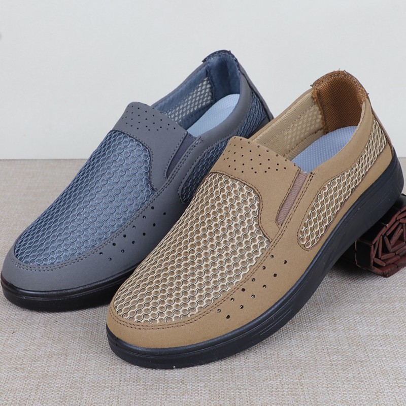 夏天透气男鞋网面鞋软底防滑洞眼休闲鞋防臭一脚蹬老北京布鞋男网,淘宝优惠券,粉丝福利购,淘宝优惠卷