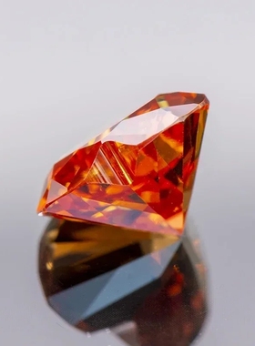 桔红色心形莫桑钻裸石VVS1过钻笔带腰码 K金项链饰品补钻配石