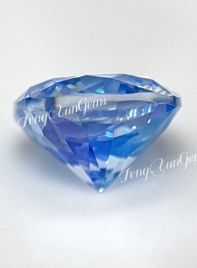 100%莫桑钻冰蓝色裸石肥正方莫桑枕形 过钻笔有腰码 饰品镶嵌配石