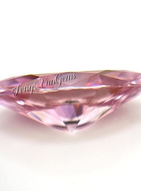 马眼形樱花粉莫桑钻裸石有证书腰码VVS1净度 925银饰品镶嵌配石