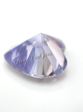 100%莫桑钻浅紫色心形裸石0.5~4克拉过钻笔VVS1净度 合成碳化硅石