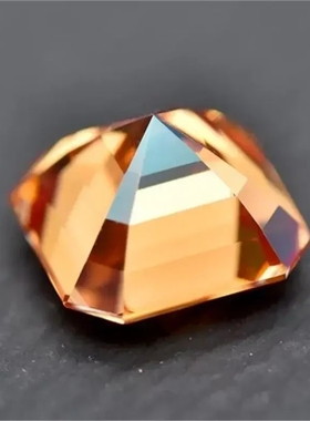 橘红色莫桑石宝塔形阿斯切裸钻 高级感 K金首饰diy补钻配石