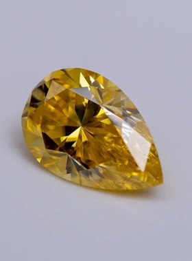 梨形莫桑石裸钻柠檬黄异形moissanite 首饰925银镶嵌补钻配石diy
