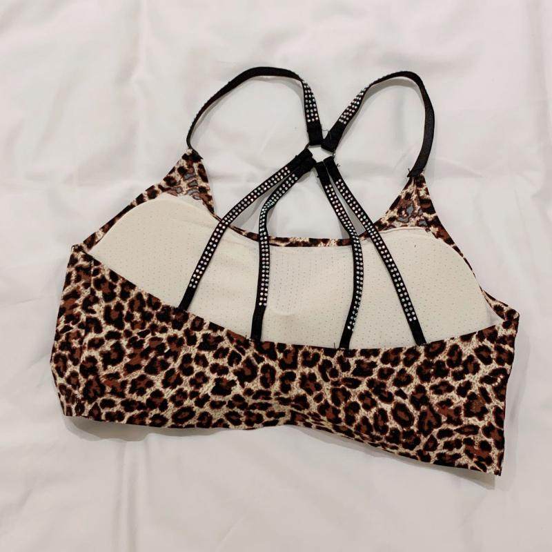 露背豹纹降落伞洋气性感新品背心 爱惠万嘉衬衫