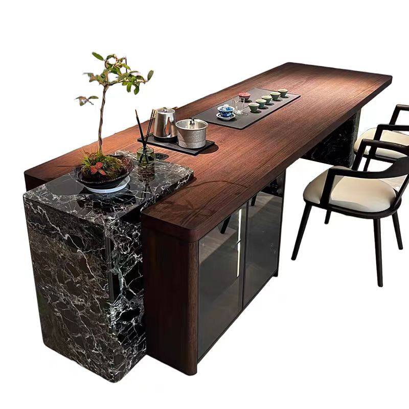 意式极简岩板茶桌2025新款高端茶空间接待实木茶台轻奢现代高级感,淘宝优惠券,粉丝福利购,淘宝优惠卷