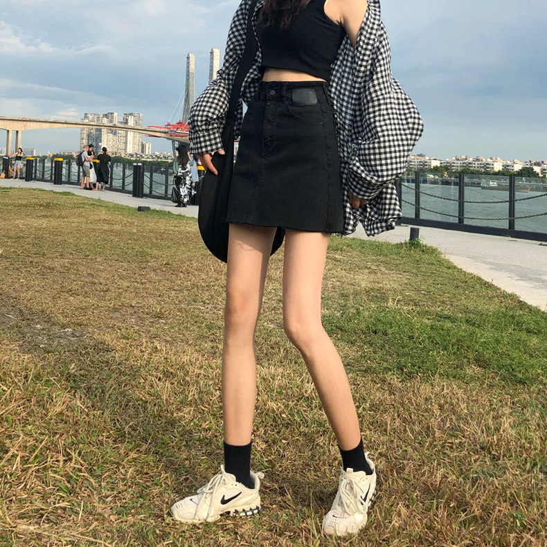 防走光泫雅牛仔女早秋新款半身裙裤 蜜丝购半身裙