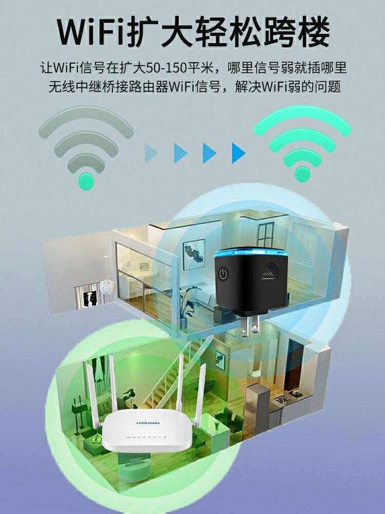 wifi信号增强放大器蹭网络wf路由器 御龙饮数码中继器/扩展器