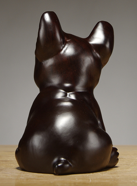 黑檀木雕狗摆件十二生肖狗摆设家居客厅电视柜办公装饰红木工艺品