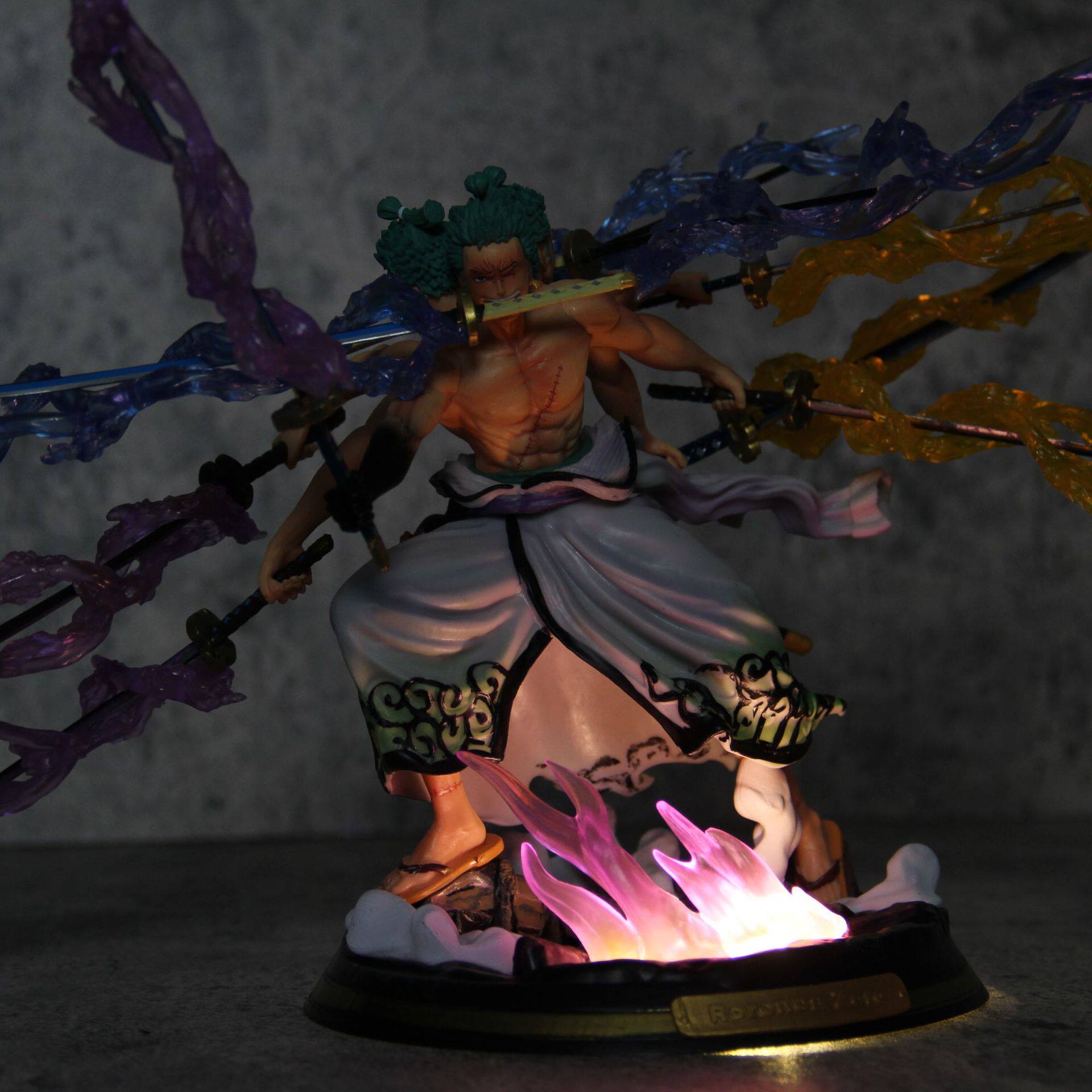 mrj阿修罗索隆鬼岛九刀流和服索隆手办三头六臂gk可发光摆件模型