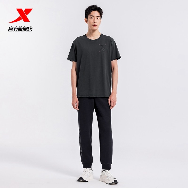 特步圆领短袖男士新款夏季运动上衣休闲百搭短袖T恤976329010008,淘宝优惠券,粉丝福利购,淘宝优惠卷