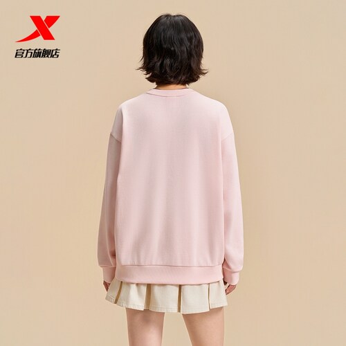 特步ATOMO FAFA丨圆领卫衣女2025秋季新款休闲套头衫975328920573 - 图2
