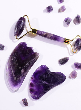 粉水晶提拉紧致玉石刮痧按摩板
