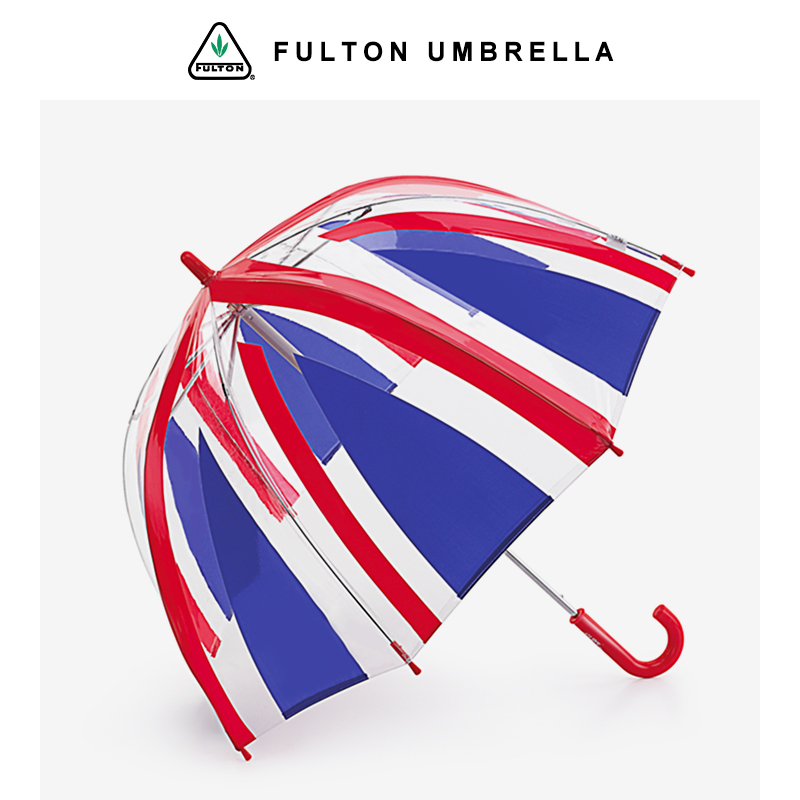英国富尔顿Fulton女王同款透明鸟笼伞小号加固防风长柄小儿童雨伞
