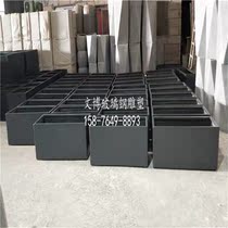 Outdoor fibreglass large rectangular flower case floor flower pot minimalist floral hotel Villa Clubhouse Decoration Pendulum