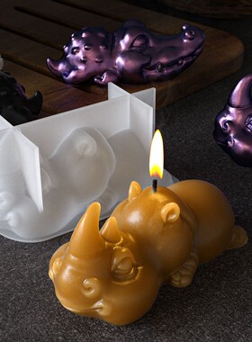 diy滴胶立体犀牛鳄鱼硅胶模具