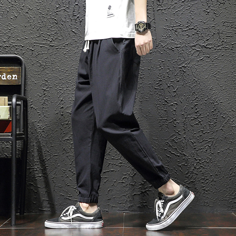 束脚裤男潮牌休闲九分潮流潮裤子 尤凯西休闲裤