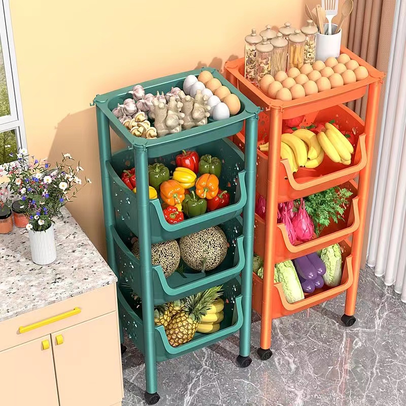 厨房置物架收纳落地多层家用厨房浴室果蔬家居多功能置物架收纳架