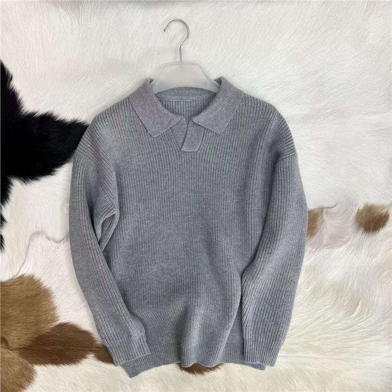 美单 24.2%羊毛 40.5棉 不起球 男士粗狂加厚松弛感翻领针织毛衣 - 图1