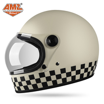 AMZ Motorcycle Helmet Retro Cruising Locomotive Full Armor 3C certified winter safety helmet electric car Four seasons