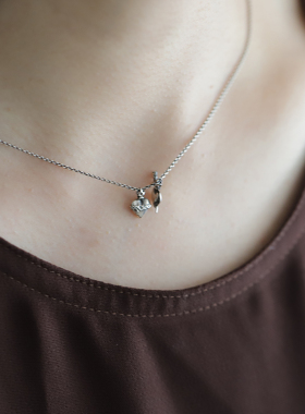 爱心幸福银白洁净手工925银项链