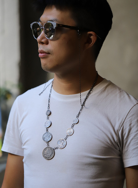 台湾手创制品美金银币印地安项链