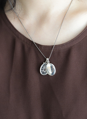 老物925银白亮项链银色