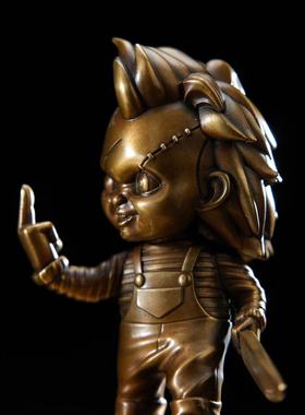 铁拳匠造 青铜精工 十大恐怖娃娃之鬼娃恰吉 全身像手办摆件 雕像