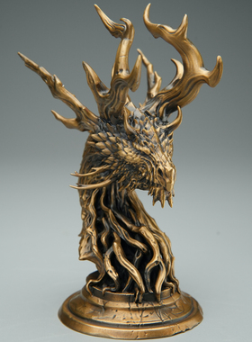 铁拳匠造出品 青铜精工 森林龙摆件模型 手办 玩偶 镇纸 手把件