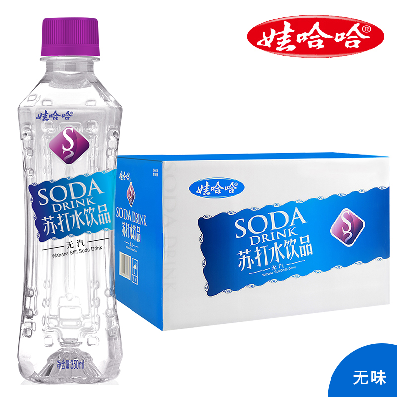 【娃哈哈官方】无汽苏打水无味薄荷柠檬味弱碱性350ml*24瓶整箱 - 图2