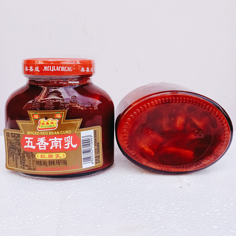美嘉成五香南乳368克x2瓶包邮 红腐乳 方块豆腐乳烹饪煨焖肉调料 - 图1