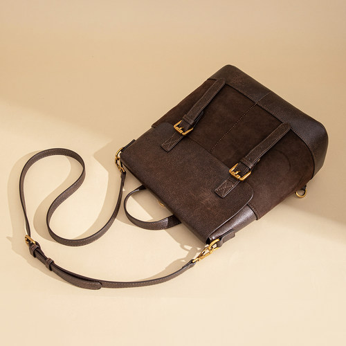 双肩包女2026新款复古通勤轻便大学生书包大容量旅游背包单肩斜挎 - 图3