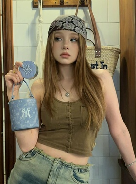 美式复古棕色腰果花头巾女