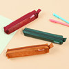 Ins retro solid color mesh zipper pencil bag mini small pencil box student gift stationery storage pencil bag