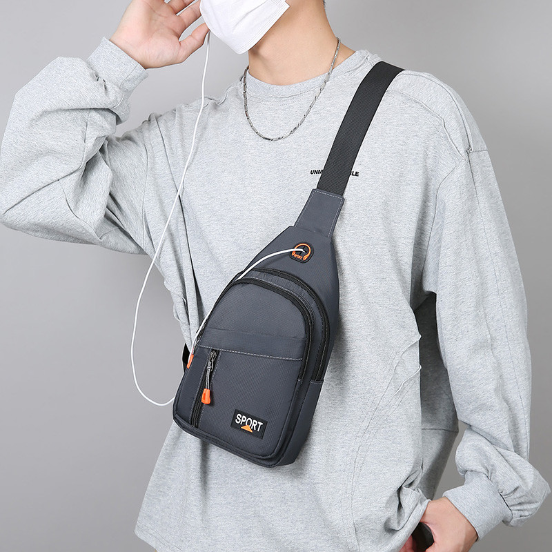Men's crossbody chest bag waterproof lightweight large capacity shoulder bag portable sports bag 2026 new daily crossbody bag