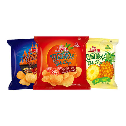 Oishi上好佳田园薯片休闲零食组合12g*3包