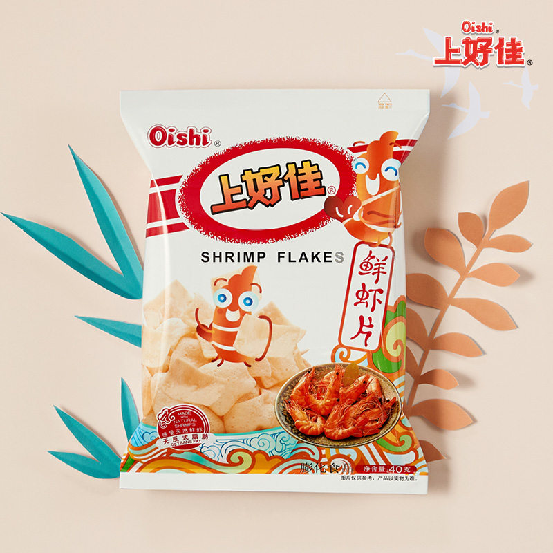 上好佳鲜虾片田园烤肉番茄口味薯片 oishi上好佳膨化食品