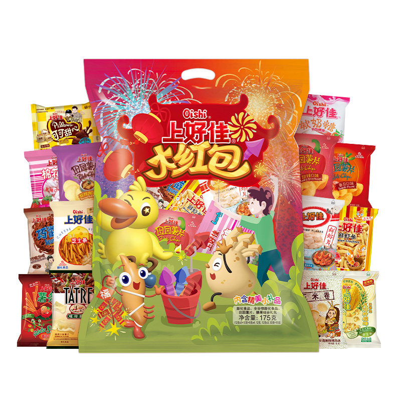 Oishi上好佳休闲零食组合新年大红包175g