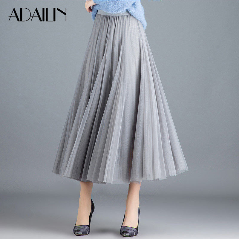 纱裙秋冬2020新款中长款网纱半身裙 阿黛琳半身裙