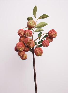 仿真荔枝果枝假花摆件