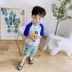 Hàn Quốc Han Fan Boy Áo tắm cho trẻ em Kem chống nắng trẻ em chống tia cực tím Làm khô nhanh tay dài Bộ đồ lướt sóng ấm áp Bộ thủy triều - Bộ đồ bơi của Kid