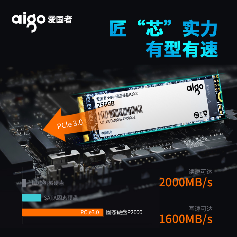 爱国者M.2固态硬盘256G笔记本电脑台式机SSD512G M2固态盘1tbNVME-图1