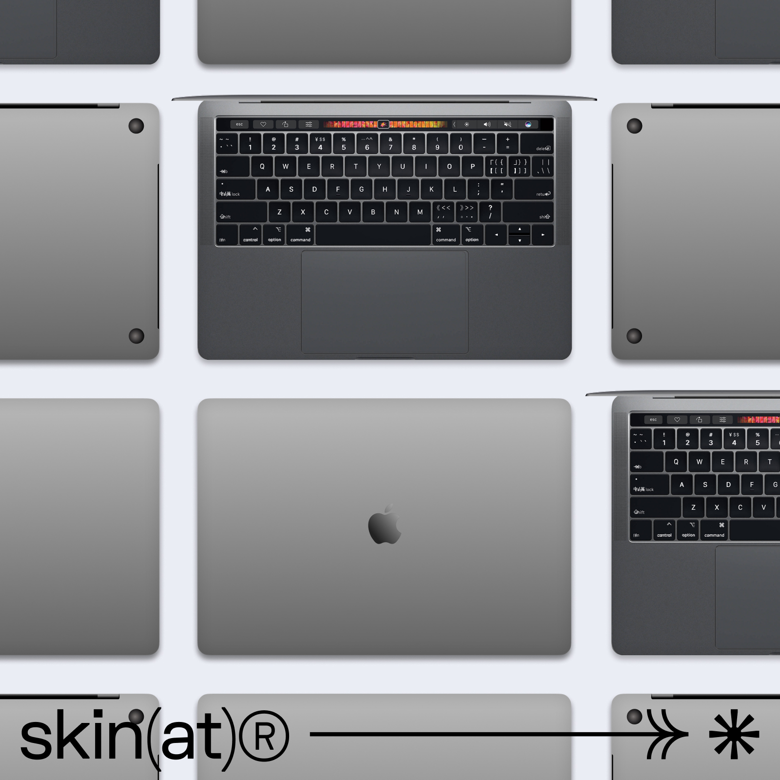 SkinAT适用于苹果电脑透明保护贴MacBookAir保护套贴膜 MacBook Pro保护膜 隐形保护贴M3笔记本贴纸 不留胶 - 图0