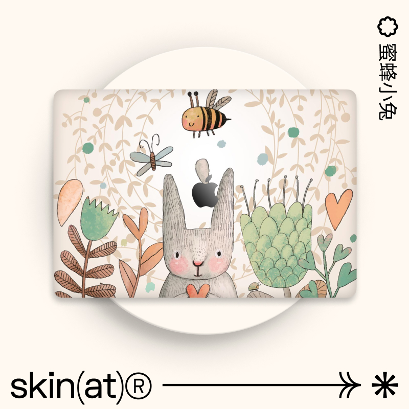 SkinAT适用于苹果电脑贴膜MacBook Pro 14/16贴纸笔记本M1保护壳膜Air 15 M2创意彩膜卡通系列3M轻薄不留胶贴 - 图2