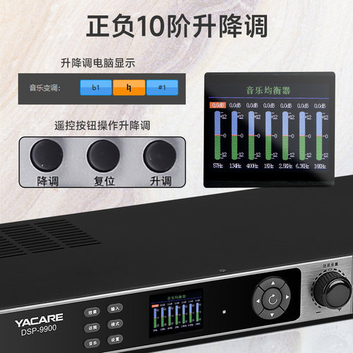 雅桥 DSP-9900 专业K歌效果器蓝牙前级功放音频处理防啸叫混响器 - 图0