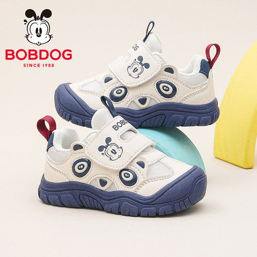 巴布豆童鞋儿童宝宝鞋男宝网面透气学步鞋春季新款防滑男童机能鞋 - 图0