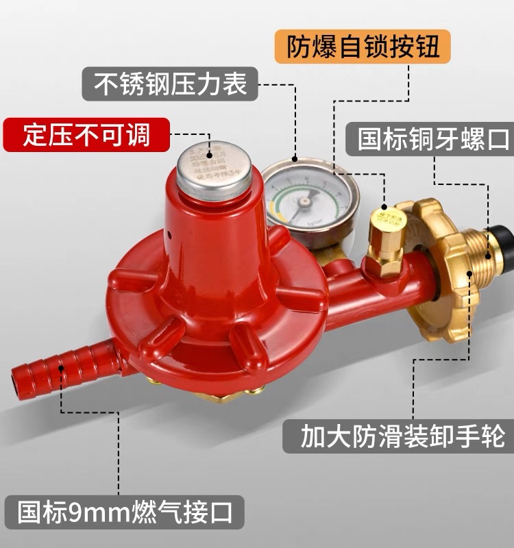 国标液化气减压阀煤气罐防爆商用中高压阀漏气自锁饭店猛火灶专用-图0