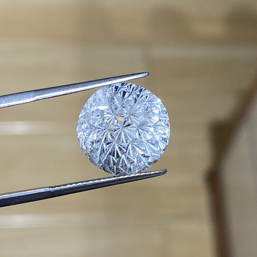 烟花切工 天然白色托帕石无优化无加热宝石裸石 戒面有包体 - 图0