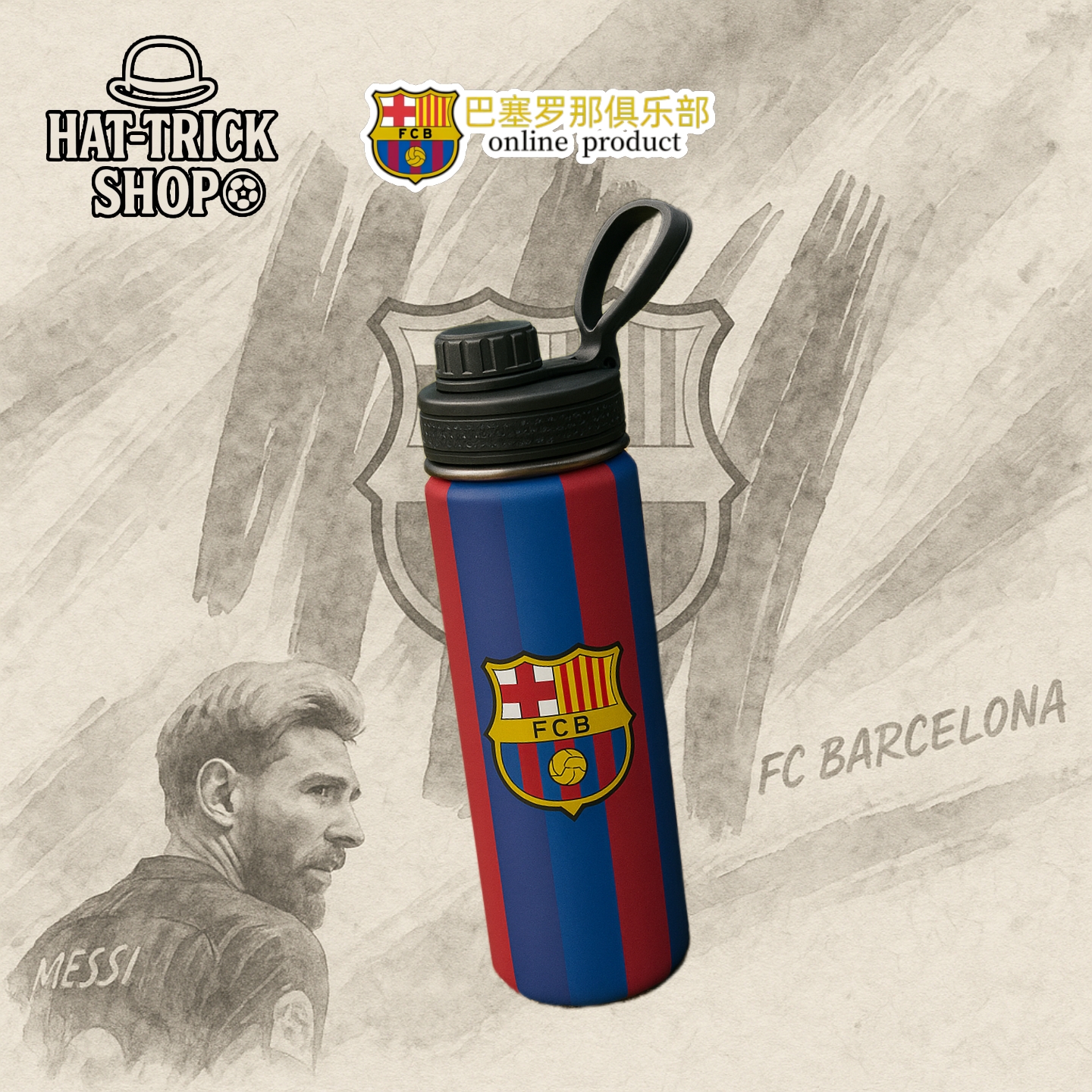 球迷男友礼物巴萨巴塞罗那男孩男生足球运动热卖保温杯运动水杯 - 图0